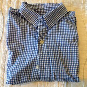 Janie and Jack 4T blue gingham check button up shirt - worn once!